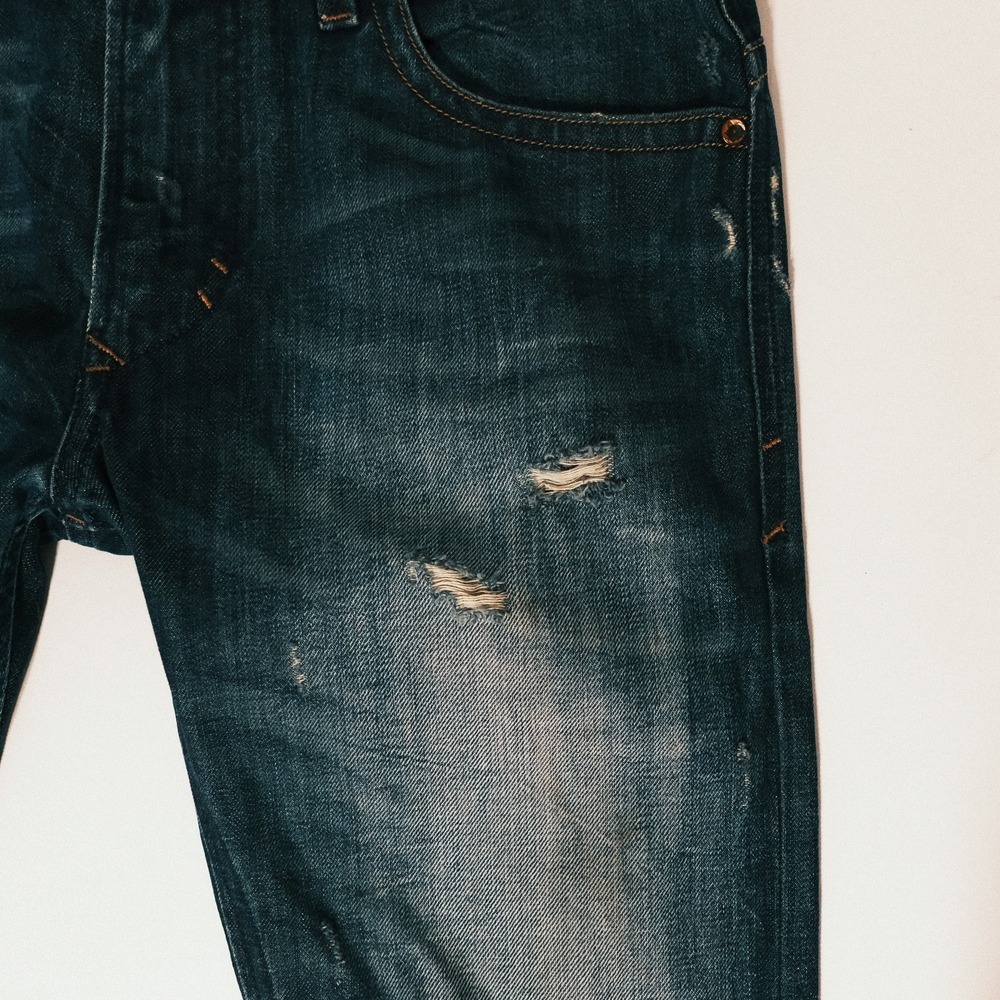 Diesel Industry Thavar Jeans Mens 31x30 Blue Dark Wash Slim Skinny Denim - Picture 8 of 16